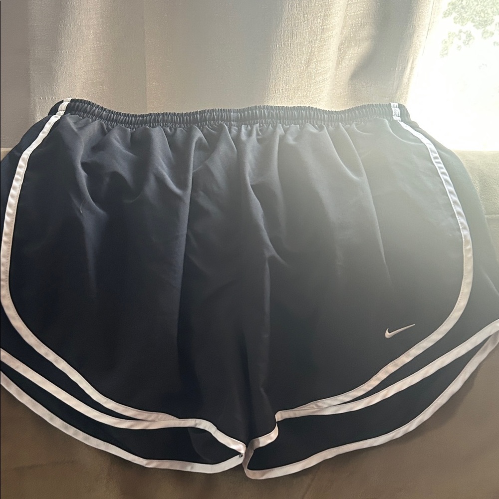 Nike Women's Black and White Athletic Shorts